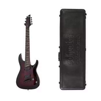 Многомасштабная 7-струнная электрогитара Schecter Omen Elite-7 в цвете Black Cherry Burst с жестким футляром Schecter для переноски Schecter Omen Elite-7 MS Electric Guitar Black Cherry Burst with Schecter Case