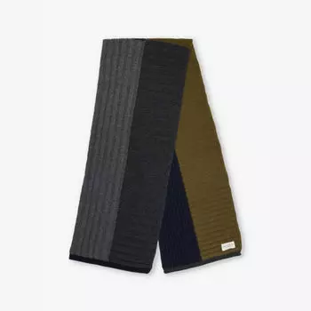 Многопанельный ребристый кашемировый шарф Johnstons, синий