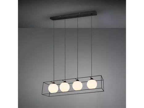 Многопламенный подвесной светильник с металлическим корпусом в черно-белом стеклянном шаре TRIO, черный