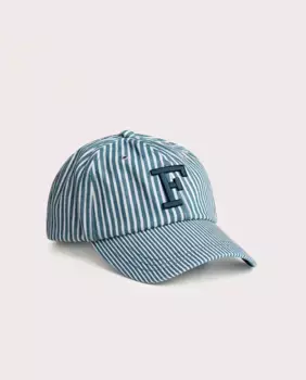 Многополосая кепка с вышитым логотипом спереди Faonnable, тёмно-синий