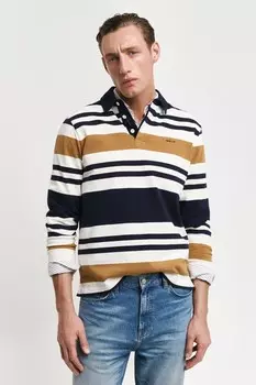 Многополосная рубашка поло для регби Gant, бежевый