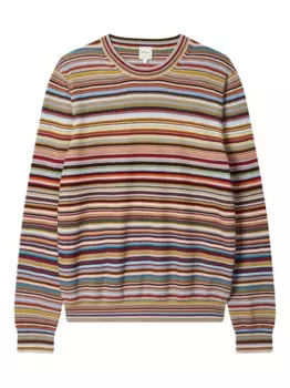 Многополосный хлопковый свитер Paul Smith, красный