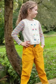 Многополосный топ для девочек Frugi, розовый