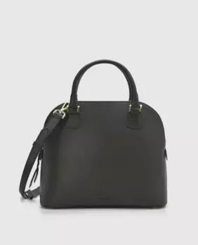 Многопозиционная черная кожаная сумочка Leandra, черный