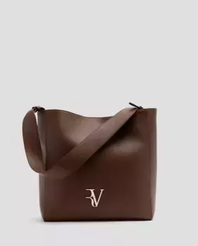 Многопозиционная кожаная сумка через плечо Roberto Verino, коричневый