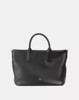 Многопозиционная кожаная сумка на молнии Dudu, черный