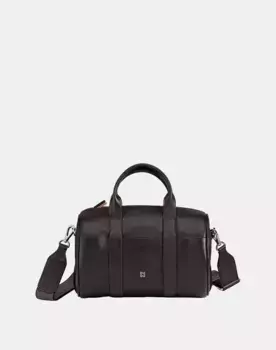 Многопозиционная кожаная сумка на молнии Dudu, черный