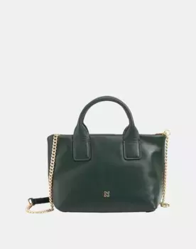 Многопозиционная кожаная сумка с цепочным плечевым ремнем Dudu, зеленый