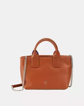 Многопозиционная кожаная сумка с ремнем-цепочкой Dudu, светло-серый