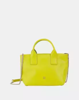 Многопозиционная кожаная сумка с ремнем-цепочкой Dudu, желтый