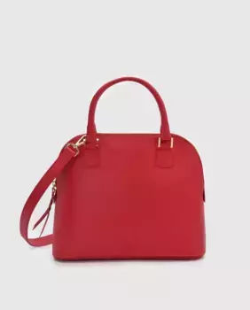 Многопозиционная красная кожаная сумочка Leandra