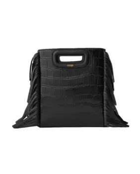 Многопозиционная мини-сумочка M из крокодиловой кожи Maje, черный