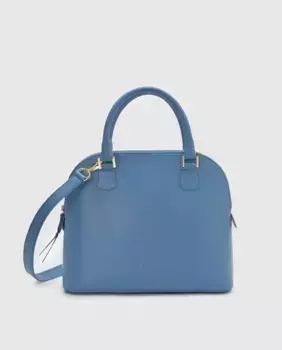 Многопозиционная синяя кожаная сумочка Leandra, синий