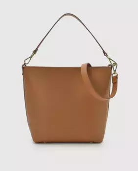 Многопозиционная сумка через плечо из кожи верблюжьего цвета Leandra, коричневый