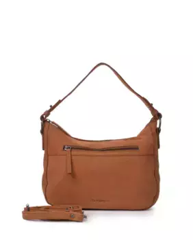 Многопозиционная сумка через плечо из мытой кожи среднего размера THB из нубука The Bagging Co, коричневый
