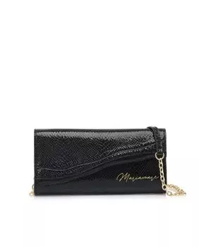 Многопозиционная сумка черного цвета с эффектом металлик и гравировкой животных Mariamare, черный