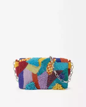 Многопозиционная сумка для вечеринок с бусинами и магнитной застежкой с принтами Parfois, мультиколор