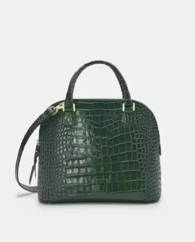 Многопозиционная сумка из кожи зеленого кокоса с гравировкой кокоса Leandra, зеленый