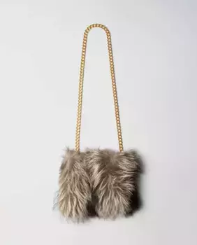 Многопозиционная сумка из меха лисы De la Roca, серый