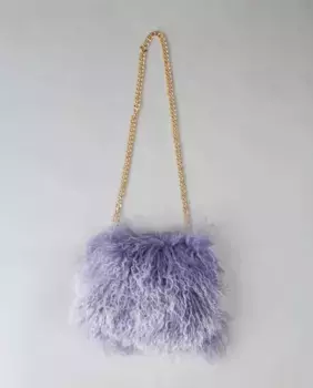 Многопозиционная сумка из тибетской овчины De la Roca, синий