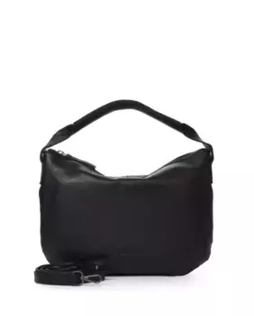 Многопозиционная сумка на плечо из мытой кожи с подолом THB The Bagging Co, черный