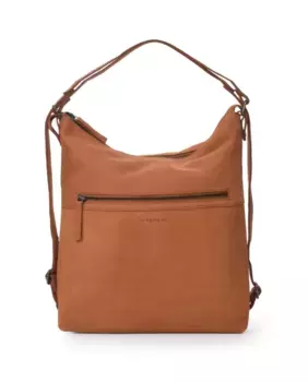 Многопозиционная сумка на плечо THB из нубука из мытой кожи The Bagging Co, коричневый