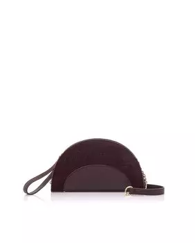 Многопозиционная сумочка бордового цвета с блестящим логотипом в тон Mariamare, бордо