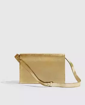 Многопозиционная сумочка из золотистой коровьей кожи Phialebel, золото