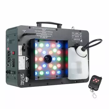 Многопозиционная светодиодная противотуманная машина American DJ Fog Fury Jett Pro с беспроводным DMX American DJ Fog Fury Jett Pro Multi Positional LED Fog Machine w Wireless DMX