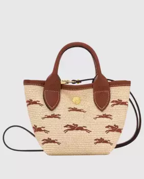 Многопозиционная тканевая сумка на молнии Le Panier Pliage Longchamp, коричневый