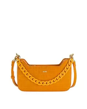 Многопозиционная женская сумка через плечо Coco цвета охры SKPAT, золотой