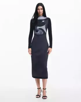 Многопозиционное платье миди Desigual, серый