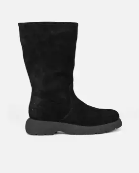 Многопозиционные женские кожаные замшевые сапоги с мехом внутри Gioseppo, черный