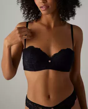 Многопозиционный свадебный бюстгальтер без бретелек с кружевом Ysabel Mora, черный