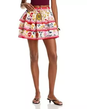 Многоярусная мини-юбка Marla Ramy Brook, мультиколор