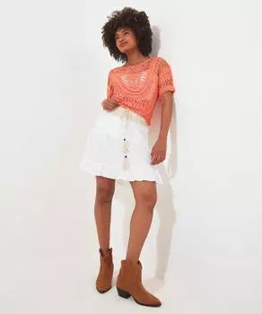 Многоярусная мини-юбка с поясом крючком Joe Browns, белый