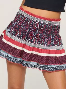 Многоярусная мини-юбка Superdry Vintage, с принтом Ikat Border