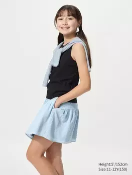 Многоярусная мини-юбка Uniqlo, цвет 61 синий