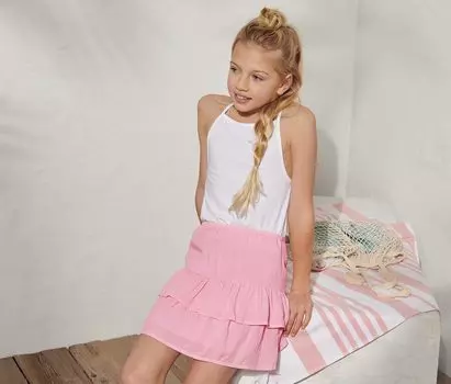 Многоярусная тканая юбка Tchibo, розовый