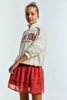 Многоярусная юбка H&M, красный