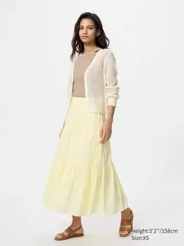 Многоярусная юбка (короткая) Uniqlo, желтый