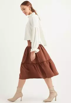 Многоярусная юбка миди Herita, коричневый