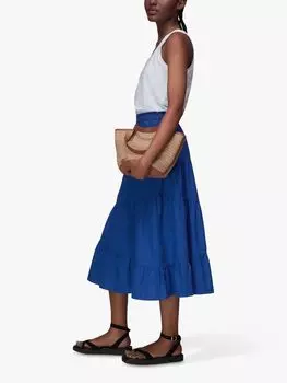 Многоярусная юбка-миди Whistles Maria, синяя