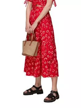 Многоярусная юбка с цветочным принтом тай-дай Whistles, красный