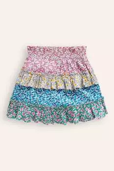 Многоярусная юбка с принтом Boden, розовый