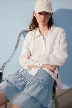 Многоярусная юбка со сборками на поясе H&M, синий