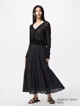 Многоярусная юбка Uniqlo, черный