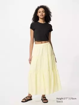 Многоярусная юбка Uniqlo, желтый