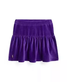 Многоярусная вельветовая юбка для малышей и маленьких девочек Polo Ralph Lauren, фиолетовый