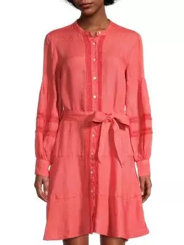 Многоярусное льняное платье-рубашка 120% Lino Grenadine